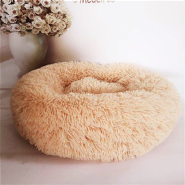 Kaba Studio™ Fluffy Round Cat Bed – Cozy Winter Nest for Cats & Small Pets