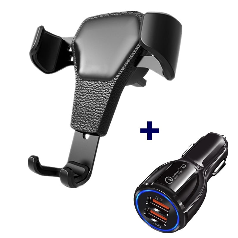 Kaba Studio™ Leather Grain Gravity Mobile Phone Car Holder