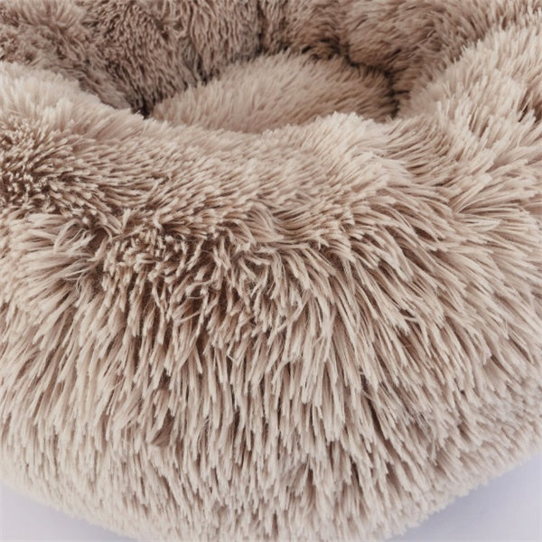 Kaba Studio™ Fluffy Round Cat Bed – Cozy Winter Nest for Cats & Small Pets