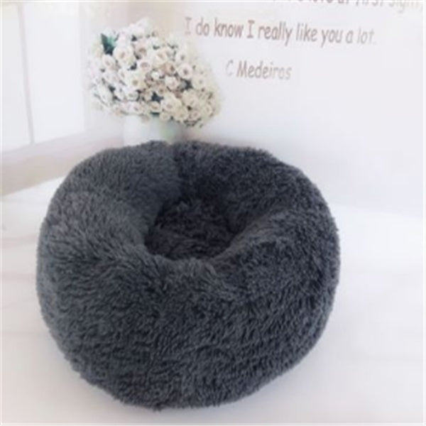 Kaba Studio™ Fluffy Round Cat Bed – Cozy Winter Nest for Cats & Small Pets