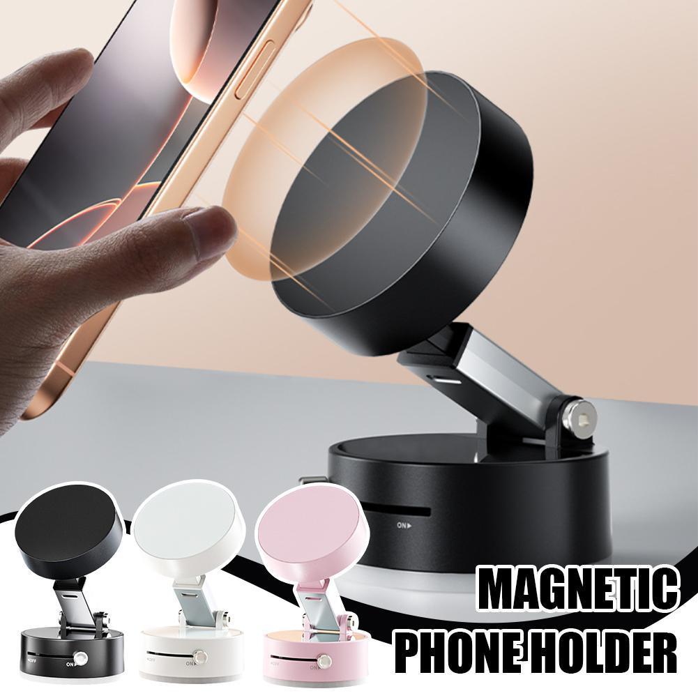 Kaba Studio™ Foldable Magnetic Vacuum Car Phone Holder – Strong Suction Cup Mount