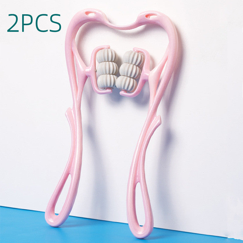 “Six-Wheel Neck & Shoulder Roller – Relaxing Self-Massage Tool”