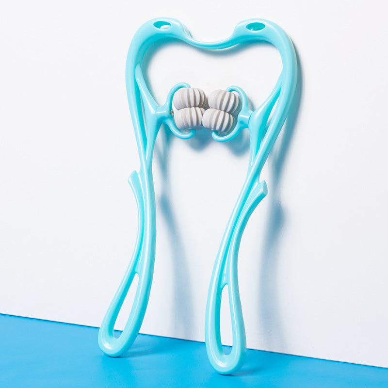 “Six-Wheel Neck & Shoulder Roller – Relaxing Self-Massage Tool”