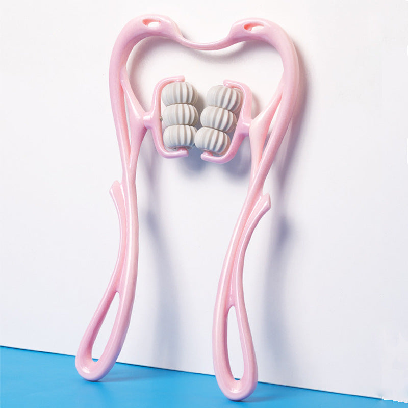 “Six-Wheel Neck & Shoulder Roller – Relaxing Self-Massage Tool”